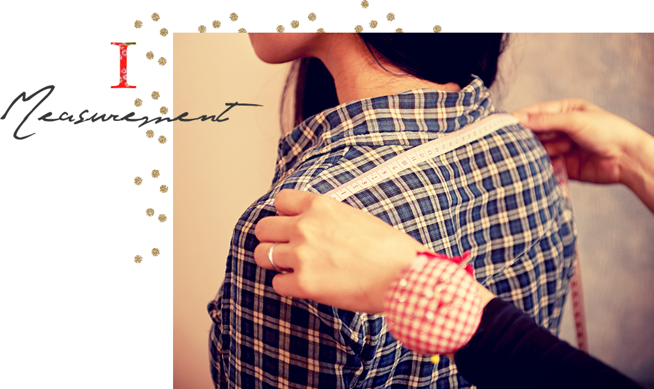 着物ドレス製作の為の採寸の様子